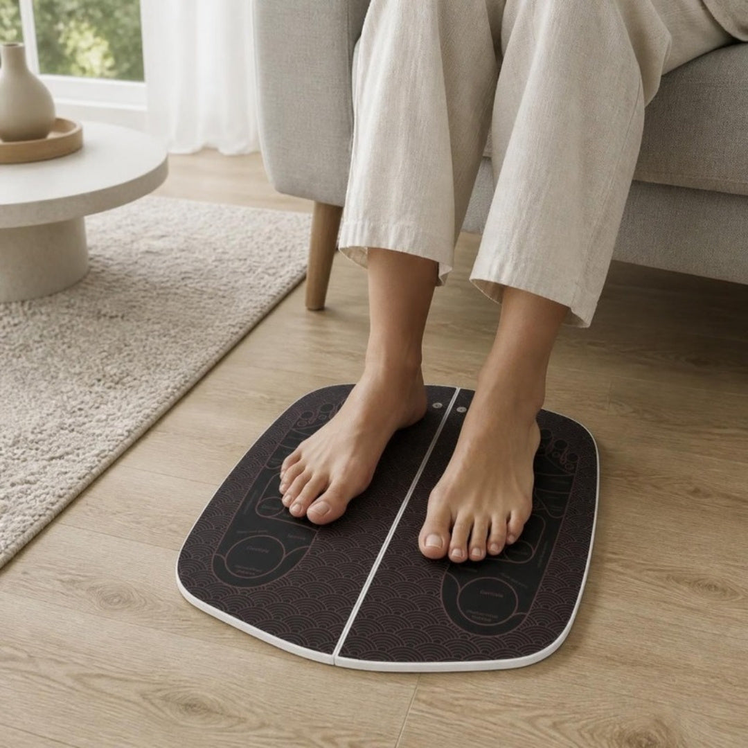 Urban Lux Step: plataforma de pies usada en casa, sentado en el sofá